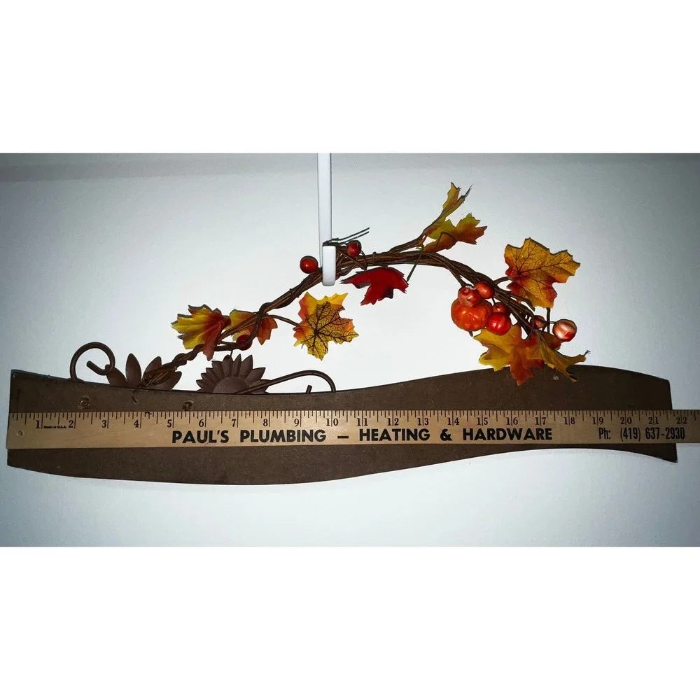 Happy Thanksgiving Wall Sign Rustic Harvest Decor Sunflowers Pumpkins 22